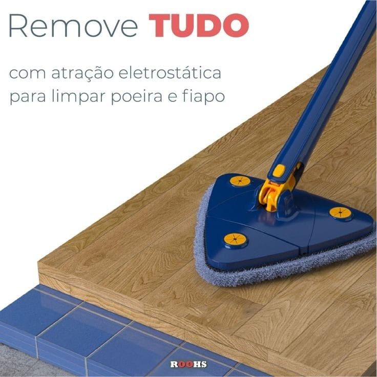 Esfregão Triangular Ajustável para Limpeza Profunda.