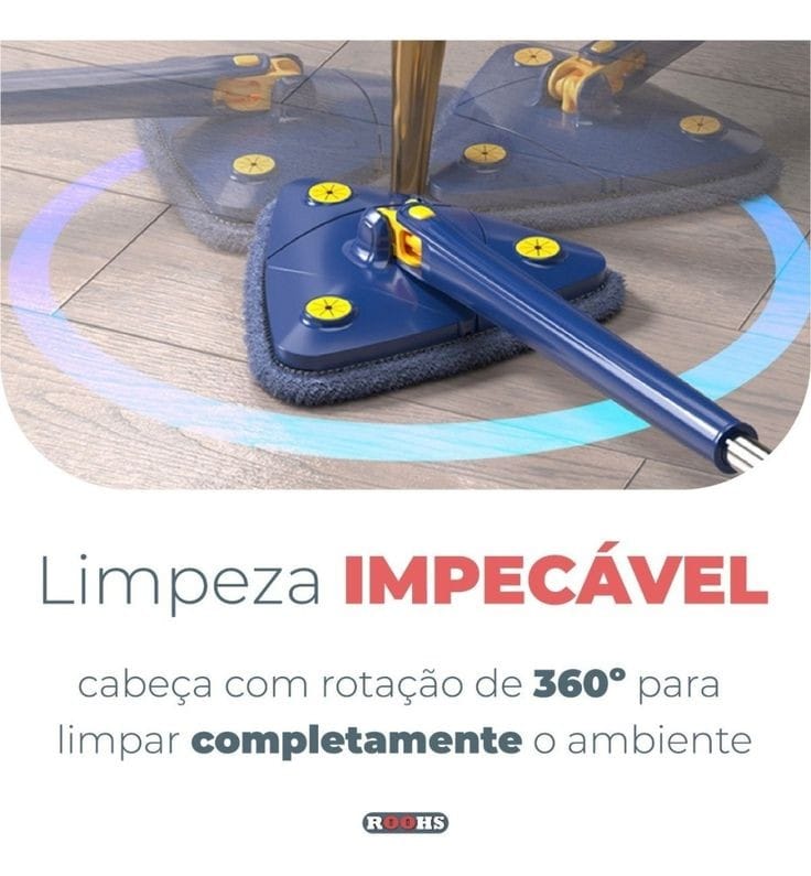 Esfregão Triangular Ajustável para Limpeza Profunda.