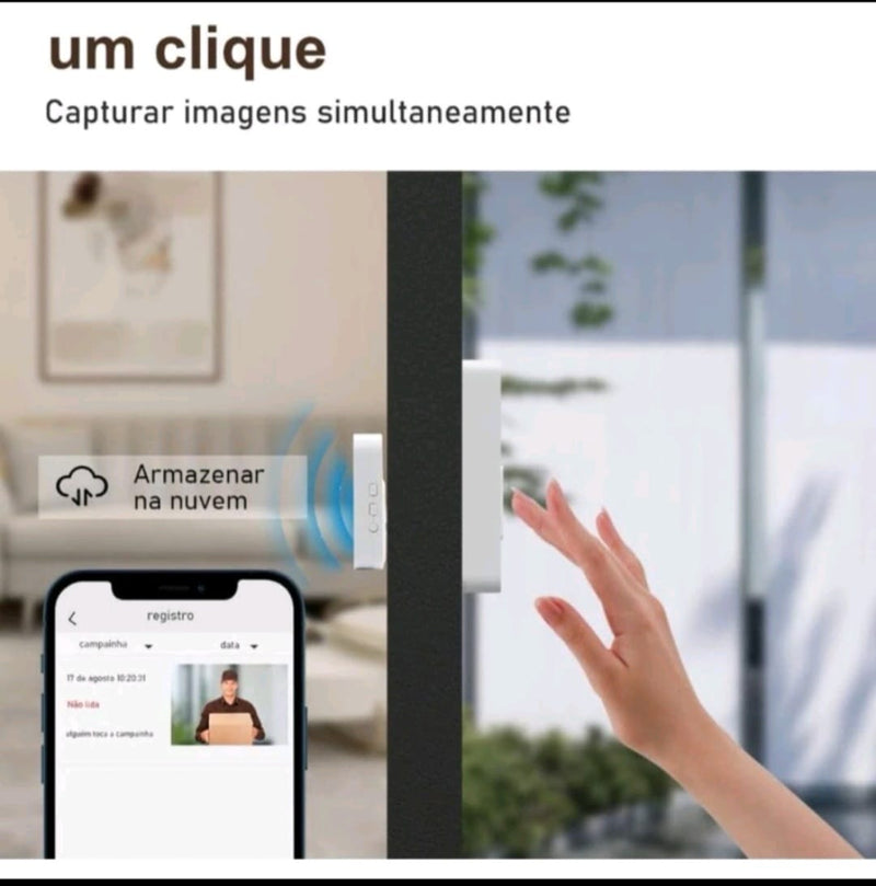 Campainha com Câmera HD , Wi-Fi! inteligente com a melhor tecnologia para garantir a seguranca no seu lar.