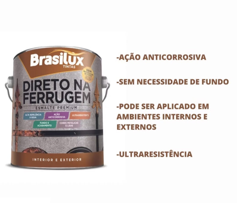 Tinta Esmalte Direto no ferrugem BRASILUX 900ml